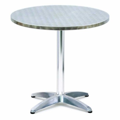 Tavolo bar tondo Ø70cm. tavolino alluminio e acciaio leggero waterproof per esterni per arredo ristoranti giardini hotel 40404DF
