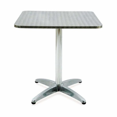 Tavolo bar quadrato cm.70x70xh72 tavolino alluminio e acciaio inox waterproof per esterni per arredo ristoranti giardini 40390DF