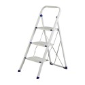Scala pieghevole acciaio bianco 3 gradini 46x74xh104 Kg150 sgabello scaletta stabile robusta salvaspazio casa ufficio WR2030GSF