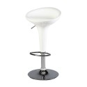 Sgabello ABS bianco lucido cm.39x45xh55/78 girevole altezza regolabile base cromata arredo cucina bar caffè catering pub HC148WF