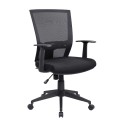 Sedia poltrona direzionale per ufficio girevole regolabile tessuto e rete traspirante nera braccioli e ruote New Orleans H4056KF