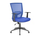 Sedia poltrona direzionale per ufficio girevole regolabile tessuto e rete traspirante blu braccioli e ruote New Orleans H4056BF