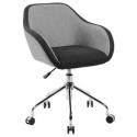 Sedia poltrona operativa tessuto imbottito grigio nero braccioli struttura e ruote acciaio altezza regolabile Columbus E1077GF
