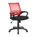 Sedia poltrona direzionale ufficio girevole regolabile tessuto nero e rete traspirante rossa braccioli ruote St. Louis E8085MRF
