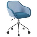 Sedia poltrona operativa braccioli seduta in tessuto imbottito blu ruote struttura acciaio altezza regolabile Columbus E1077LBF