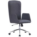 Sedia poltrona presidenziale braccioli seduta tessuto imbottito grigio ruote struttura acciaio altezza regolabile Laredo W173AGF