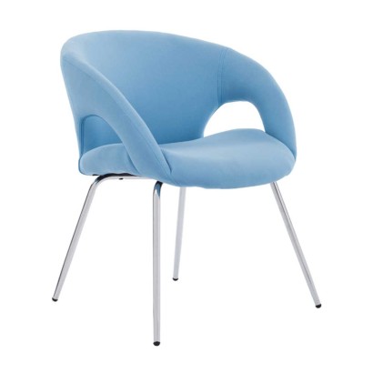 Poltrona sedia attesa ufficio struttura acciaio rivestita seduta schienale braccioli tessuto imbottito azzurro Pensacola W980BF