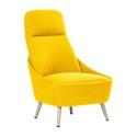 Poltrona sedia ufficio rivestimento tessuto imbottito giallo struttura piedi acciaio beige senza braccioli Memphis FS010YF