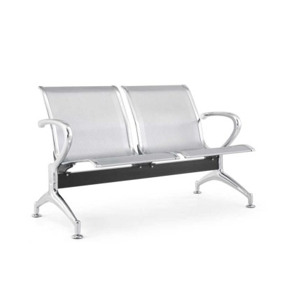 Panca attesa Indoor 2 posti acciaio microforato antiruggine grigio gambe acciaio in ospedali aeroporti locali pubblici SJ820G-2F