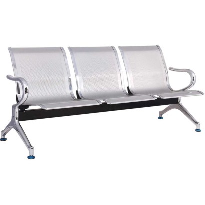 Panca attesa Indoor 3 posti acciaio microforato antiruggine grigio gambe acciaio in ospedali aeroporti locali pubblici SJ820G-3F