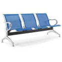 Panca attesa Indoor 3 posti acciaio microforato antiruggine blu gambe acciaio in ospedali aeroporti locali pubblici SJ830B-3F