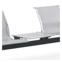Tavolino acciaio microforato antiruggine grigio sostituisce seduta panca attesa per ospedali aeroporti uffici studi SJ820G-TF