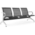 Panca attesa Indoor 3 posti acciaio microforato antiruggine nero gambe acciaio in ospedali aeroporti locali pubblici SJ840K-3F