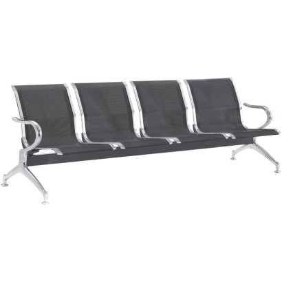 Panca attesa Indoor 4 posti acciaio microforato antiruggine nero gambe acciaio in ospedali aeroporti locali pubblici SJ840K-4F
