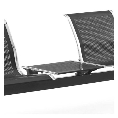 Tavolino acciaio microforato antiruggine nero sostituisce seduta panca attesa per ospedali aeroporti uffici studi SJ840K-TF
