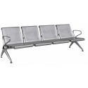Panca attesa 4 posti molto robusta acciaio microforato antiruggine grigia gambe braccioli acciaio per studi aeroporti SJ670G-4F