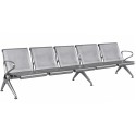 Panca attesa 5 posti molto robusta acciaio microforato antiruggine grigia gambe braccioli acciaio per studi aeroporti SJ670G-5F