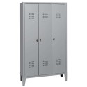 Armadio spogliatoio a 3 ante a 3 vani mm.1030x350xh.1800 armadietto 3 posti tipo pesante lamiera 7/10 per arredo officine SP3BF
