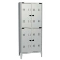 Armadio spogliatoio 4 vani sovrapposti 2+2 salvaspazio porta zaini borse mm.700x350x1800h. per piscine palestre scuole FC-35/4F