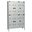 Armadio spogliatoio 6 vani sovrapposti 3+3 salvaspazio porta zaini borse mm.1020x350x1800h. per piscine palestre scuole FC-35/6F