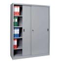 Armadio in lamiera ante scorrevoli e serratura cm120x60x200h 4 piani rinforzati portadocumenti arredo uffici fabbriche SCM12X60F