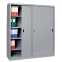 Armadio in ferro ante scorrevoli e serratura cm.150x45x200h 4+4 piani rinforzati portadocumenti arredo uffici fabbriche SCM1500F