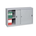 Armadio sopralzo in ferro ante scorrevoli e serratura mm.1200x450x1000h 1 ripiano portadocumenti arredo uffici fabbriche SPRM12F