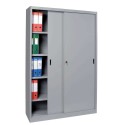 Armadio in lamiera ante scorrevoli serratura mm.1000x450x2000h. con 4 piani portadocumenti per arredo uffici fabbriche SCMG4-45F