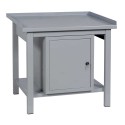 Banco tavolo da lavoro cm.100x75x90h. piano superiore e inferiore in ferro 1 armadietto con cassetto e piano interno BM10001ARMF