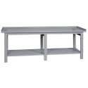Banco tavolo postazione lavoro cm300x75x90 piano superiore inferiore in metallo rinforzato arredo officine utensilerie BM3000SCF