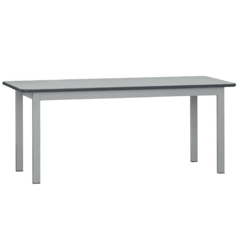 Tavolo banco mensa in metallo con piano in laminato grigio cm.100x75xh80 per arredo aziende cucine uffici scuole hotel TM1000GRF