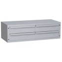 Cassettiera in ferro a 4 cassetti portautensili mm.1000x400x300h. per scaffalature metalliche in officine laboratori CRA.B4/400F