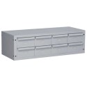 Cassettiera in ferro a 8 cassetti portautensili mm.1000x400x300h. per scaffalature metalliche in officine laboratori CRA.B8/400F