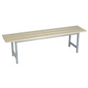 Panca semplice in metallo 6 posti doghe in legno per spogliatoi cm200x34x42h panchina arredo palestre piscine aziende PL35-2000F