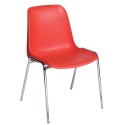 Sedia con scocca in polipropilene e struttura in acciaio per arredo tavoli mensa uffici sale attesa ufficio scuole casa ELENAF