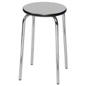 Sgabello seduta laminato grigio Ø30cm. struttura acciaio cromato altezza cm.50 per arredo tavoli mensa banchi scuole casa SGB50F