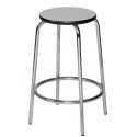 Sgabello seduta laminato grigio Ø30cm. struttura acciaio cromato altezza cm.60 per arredo tavoli mensa banchi scuole casa SGB60F