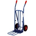 Carrello doppia pala ribaltabile portasacchi 2 ruote pneumatiche Kg.120 trasporto casse cartoni voluminosi in magazzini HT4024RF