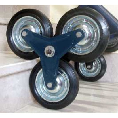 Carrello per scale a 6 ruote doppia pala trasporto scatole sacchi per cantine HT4028F