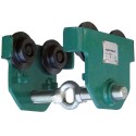 Carrello porta paranco manuale regolabile mm.64-220 per spostare su trave carichi sollevati kg.1000 movimento a spinta NCPS100F