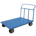 Carrello pianale sponda fissa cm.120x80xh107 a 4 ruote piene kg500 trasporto cartoni  sacchi documenti in magazzini uffici 16FS3
