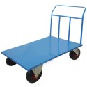 Carrello pianale singola sponda portapacchi cm.100x60xh.90 a 4 ruote pneumatiche kg.500 trasporto cartoni in magazzini 16FSP-1
