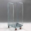 Roll container imbottigliabile a 3 pareti pieghevoli a maglia fitta mm.50x50 carrello mm715x860x1700h ruote Kg.500 04.20.300.11F
