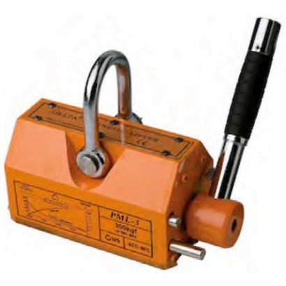 Sollevatore magnetico manuale standard a leva sicuro per spostare rapidamente pezzi ferrosi piani Kg.300 tondi Kg.0,1 NPM300F