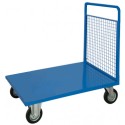 Carrello a pianale singola sponda rete cm.140x80xh93 4 ruote kg.800 trasporto pacchi cartoni in uffici magazzini officine 58FS-4