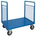 Carrello a pianale a due sponde in rete cm.90x60x93 a 4 ruote kg.350 movimentare pacchi cartoni trasporto in aziende 58F2S-1