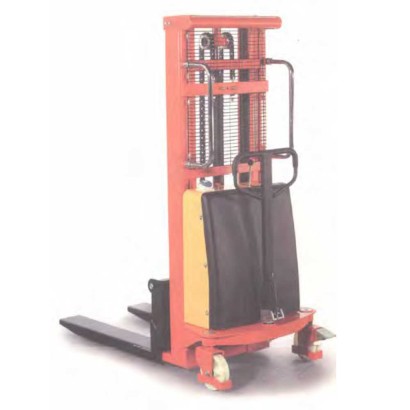 Sollevatore elettrico a trazione manuale portata kg.1000 carrello elevatore semielettrico h.max.mm.3000 per magazzino NS30EF