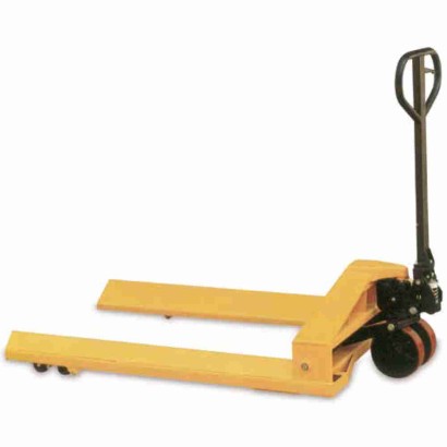 Transpallet sollevatore idraulico manuale per trasporto rotoli fusti cilindrici colli curvi kg.2000 forche mm.760x1220 NL2/CPF