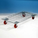 Carrello pianetta cm.96x55xh.15 base piattaforma 4 ruote kg.150 portacasse trasporto scatole CPR in magazzini supermercati 27F2