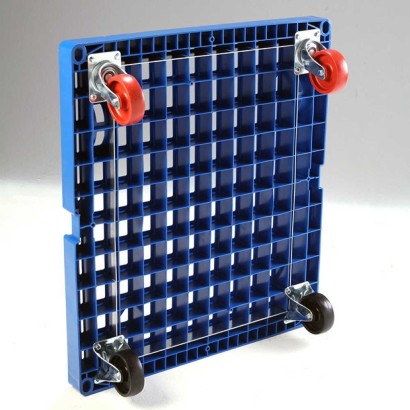 Base in plastica rinforzata accatastabile